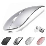 Suteke Wireless Mouse for MacBook Air iMac Mac Pro Laptop Desktop Computer, Rechargeable Silent Wireless Mouse USB C with Jiggler for Surface Pro (Bluetooth 5.2/3.0, 2.4G USB A, Type-C Receiver)