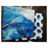 GALMAXS7 Set of 2 Decorative Throw Pillow Covers Navy Blue Marble Dots Sea Texture Abstract Fluid Gold Silver Pillow Covers Soft Velvet Pillow Case Square Cushion Covers for Couch Sofa 18 x 18 Inch