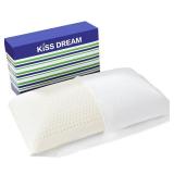 100% Talalay Latex Pillow Bed Pillow for Sleeping, Extra Soft Natural Latex Sleeping Pillow for Back, Stomach or Side Sleepers, Removable Breathable Cotton Cover - High Elasticity (Queen Size)