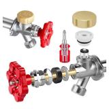 Outdoor Faucet Repair Kit, ASSE 1019-A Vacuum Breaker Outside Faucet Repair Kit, Vacuum Breaker and Handle Replacement Kit for Anti-Siphon Frost-Free Sillcock Valves, Wall Hydrant Complete Service Kit