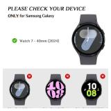 Goton Bling Case Designed for Samsung Galaxy Watch 7 Screen Protector 40mm Accessories - Glitter Diamond Protective Face Cover with Tempered Glass Film