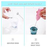 Honoson 3 Pieces Epoxy Resin Stirrer Handheld Battery Operated Epoxy Mixing Stick Electric Tumbler Mixer Blender with Stainless Steel for Crafts Tumbler, Making DIY Glitter Cups(Pink, Blue, Black)