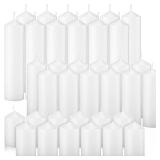 MTLEE 36 Pcs Pillar Candles Bulk Set of 3 Long Burning Wax Pillar Candles 2 in x 3, 6, 8 Inch Dripless Unscented Smokeless for Wedding Party Spa Lantern Fireplace Home(White)