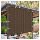 90% Sun Shade Cloth with Grommets, Pergola Shade Cover Canopy, Mesh Tarp Sun Screens for Patio, Outdoor, Garden, Backyard Mocha 10x16ft
