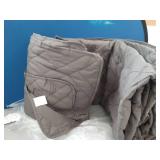 Grey Lightweight Quilted Blanket, Thin Grey Comforter