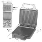FineMade Panini Grill Press Breakfast Sandwich Maker 3 in 1, Electric Griddle Panini Press, Grilled Cheese Maker, Sandwichera Electrica, Belgian Waffle Maker with Removable Plates