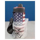 MAXSO Sealed Can Cooler Fizz Lid Can Cover for 12 oz Regular, Slim Skinny Cans & As Thermal Bottle, 4-in-1 Insulated Vacuum Stainless Steel Carbonated Cold Drink Holder - Stars