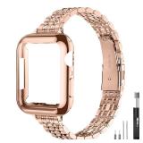 QUNDAXI Rose gold Apple Watch Band Compatible with Apple Watch 41mm 45mm 42mm 44mm 40mm 38mm Metal stainless steel Watchband suitable for iWatch 87654321SE series Women Luxury strap (38mm