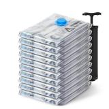 Vacuum Seal Bags for Clothing Travel, 10 Jumbo - Space Saver Vacuum Storage Bags, Blanket & Clothes Storage Bags Vacuum Sealed â Hand Pump Included, Bolsas Para Guardar Ropa Al VacÃ­o