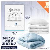 Vacuum Seal Bags for Clothing Travel, 10 Jumbo - Space Saver Vacuum Storage Bags, Blanket & Clothes Storage Bags Vacuum Sealed â Hand Pump Included, Bolsas Para Guardar Ropa Al VacÃ­o