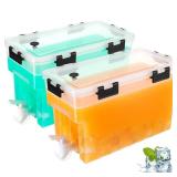 Zhehao 1.5 Gallon Drink Beverage Dispenser for Fridge with Spigot, Water Dispenser with Lids, Ice Drink Dispenser for Party Drink and Daily Use, 100% Sealed BPA FREE (2 Pcs)