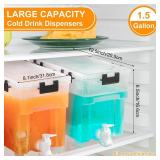 Zhehao 1.5 Gallon Drink Beverage Dispenser for Fridge with Spigot, Water Dispenser with Lids, Ice Drink Dispenser for Party Drink and Daily Use, 100% Sealed BPA FREE (2 Pcs)