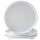 Tikooere Ceramic Dinner Plates Set of 4,Stoneware 10 Inch,Microwave,Dishwasher and Oven Safe,Porcelain Dessert Plates for Pasta,Salad and Steak,Dishes Set for Kitchen,Scratch Resistant,White