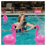 Nowlaby Floating Flamingo Pool Lights, 2 Pcs 19\" Solar Floating Lights, IP68 Waterproof, Timer, Remote Control with 16 Colours for Patio Wedding Party Christmas Decorations
