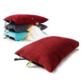 One Pack, Red ZOOOBELIVES Down Filled Camping Pillow for Travel, Washable Soft Cover, Small Camp Cushion for Neck & Lumbar Support On-The-Go, Ultralight & Compressible for Hiking Backpacking - Alplive