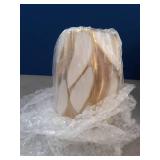 OTARTU Cream White Ceramic Vase for Flowers, Gold Flower Vase Modern Home Decor, Small Ceramic Vase for Pampas Grass Decorative Vase, for Farmhouse Coffee Table Bookshelf (Small)