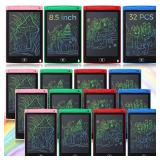 Zhehao 32Pcs LCD Writing Tablet for Kids Bulk 8.5 Inch Colorful Doodle Board Tablet Erasable Doodle Pad Educational Toy Christmas Birthday Gift for Boys Girl Age 3-10(Blue, Red, Green, Pink)
