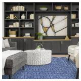 RYB HOME 6x9 Washable Area Rug for Living Room, Modern None Slip Soft Rug for Bedroom, Easy Care Floor Carpet with Rubber Backing for Enterway Dining, 6x9 ft, Navy Blue