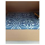 RYB HOME 6x9 Washable Area Rug for Living Room, Modern None Slip Soft Rug for Bedroom, Easy Care Floor Carpet with Rubber Backing for Enterway Dining, 6x9 ft, Navy Blue