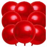 8 Pcs Red Balloons, 22 Inch Large 4D Sphere Chrome Foil Mylar Balloons for Birthday Party Decorations Bachelorette Christmas Graduation Baby Shower Wedding Engagement Bridal Shower Party Supplies