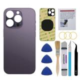 Perzework OEM Rear Back Glass Replacement for iPhone 14 Pro Max 6.7 inches with Reparing Toolkit and Pre-Installed Adhesive (Deep Purple)
