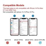 Perzework OEM Rear Back Glass Replacement for iPhone 14 Pro Max 6.7 inches with Reparing Toolkit and Pre-Installed Adhesive (Deep Purple)