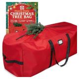 Holiday Cheer Heavy Duty Artificial Christmas Tree Storage Bag Fits Up to 9ft Tall, Waterproof with Durable Handles & Zipper Xmas Tree Storage Bag (RED)