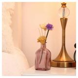 GMWD Glass Flower Vase Set of 6 Purple Clear Bud Vases, 14.5 Oz 8 Oz Apothecary Bottle Vases Decorative for Centerpieces Home Decoration Wedding Reception Table Decor