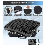 Airllantry Seat Cushion, Gel Seat Cushion for Long Sittingâ Back, Sciatica, Tailbone Pain Relief Pad, 19in Seat Pad for Car, Office Chair, Wheelchair, Soft Support for Long Trips