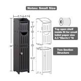 AOJEZOR Bathroom Storage Cabinet: Small Bathroom Storage Cabinet - Toilet Paper Holder Fit for Mega Roll,Black