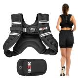 Weighted Vest, 6lbs/8lbs/12lbs/16lbs/20lbs/25lbs/30lbs Weights Vest for Women Men with Reflective Stripe for Workout, Strength Training, Running, Walking (12LB)