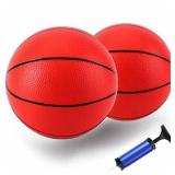 TNELTUEB Pool Basketball, 8.5 Inch Mini Replacement (2 Balls, Red), PVC, for Indoor Outdoor Toy Hoop, Fits All Standard Swimming Pool Games, No Slip Grip