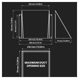 10\" x 5\" Black Galvanized Steel Vent Cover - Duct Exhaust/Inlet Rain Deflector - Weatherproof Guard for Open Ventilation Systems - Indoor/Outdoor Vent Hood - Air Vent Grille Protection Roof