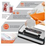 Upgraded Vacuum Sealer for Liquid, SEATAO 90Kpa Vacuum Sealer Machine for Dry/Moist/Liquid Food, Easy-Lock Handle, Double Heat Seal, Built-in Cutter and Bag Storage & Removable Drip Tray