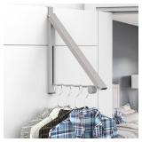 Hleelomi Clothes Drying Rack for Laundry Room Organization,Foldable Over The Door Drying Racks for Saving Space, Warm Gray 1 Pack