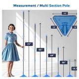 DSV Standard Wall Mop, 77 Inches Long Handle Wall Cleaner with Squeegee, 3-in-1 Wall Cleaner Mop with 3 Microfiber and 3 Chenille Pads, 360Â° Wall Cleaning Tool for Ceiling, Baseboard, Window, Floor