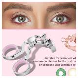 iGeyzoe Contact Lens Wearing Aids, Portable Contact Lens Eyelid Stretcher, Color Contact Lens Wearing Tool With Insert or Remove Tool/Tweeers/Contact Lens Case (Pink)