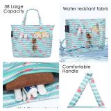 KABAQOO Extra Large Beach Bag Waterproof Sandproof Women Beach Tote with Zipper & Wet Compartment for Pool Gym Grocery Travel