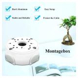 Metal Aluminum & Waterproof Junction Box Mount Bracket, Universal for Bullet Security Camera, Aluminum Waterproof Hide Cable Junction Box Compatible with Solar Panel, Fits Wall Ceiling (4pcs)