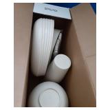 EI 42pcs Wheat Straw Dinnerware Set,Plates and Bowls Sets,Reuasble Plate,Unbreakable Dinner Plate for 6,Microwave Dishwasher Safe,College Dorm Room Essentials Dishes Sets-Bowls,Plates,Cups,Cutlery