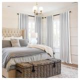 MIULEE 100% Blackout Curtains 90 inches Long Linen Curtains & Drapes for Bedroom Back Tab Living Room Darkening Full Black Out Window Curtain Panels Rod Pocket, White, 2 Panels Set