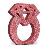 Eploger Engagement Decorations Rose Gold Glitter Diamond Ring Sign Centerpieces for Table Decoration,Bridal Shower Decorations Wedding Anniversary Supplies