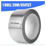 Aluminum Foil Tape, 2 inch x 65 Feet (3.9 mil), Insulation Adhesive Metal High Temperature Heavy Duty HVAC Tape, Silver for Ductwork, Dryer Vent, HVAC