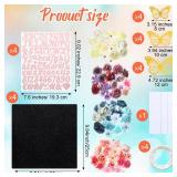 Gilprop 4 Sets 104 Pcs Graduation Cap Decorations Kits, Includes Faux Flower Heads 3D Butterfly Stickers Self Adhesive Glitter Alphabet Letter Number Stickers for Grad Hat Topper DIY