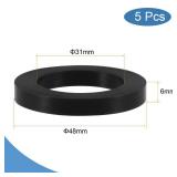 MECCANIXITY Nitrile Rubber Flat Washer 1-1/4 Inch DN32 Gasket for Wrench Type Quick Connector, Black Pack of 5