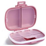 Holii Travel Pill Organizer, 8 Compartments Portable Pill Case, Daily Pill Box to Hold Vitamins, Small Pill Container for Pocket Purse Medicine Organizerï¼Pinkï¼