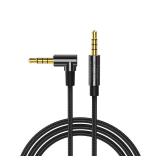 CableCreation 3.5mm Aux Cord 3FT/0.9m, Right Angle TRRS 3.5MM Male to Male Auxiliary HiFi Stereo Cable with Silver-Plating Copper Core for iPhones, Tablet, Headphones, Speakers, Laptops, Black