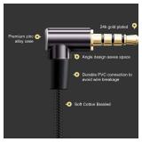 CableCreation 3.5mm Aux Cord 3FT/0.9m, Right Angle TRRS 3.5MM Male to Male Auxiliary HiFi Stereo Cable with Silver-Plating Copper Core for iPhones, Tablet, Headphones, Speakers, Laptops, Black