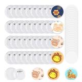 MK.Bear 100 Pack Acrylic Button Pins Badge, 45mm/1.77 Inch Clear Acrylic Pins Buttons Badges Kit with Blank Round Paper, DIY Acrylic Pin Buttons