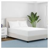 AllerEase Waterproof Mattress Protector Stain Protection Full Size Allergen Barrier Hot Water Washable Machine Washable Durable Zippered Knit Mattress Cover Stretch Corners (White)